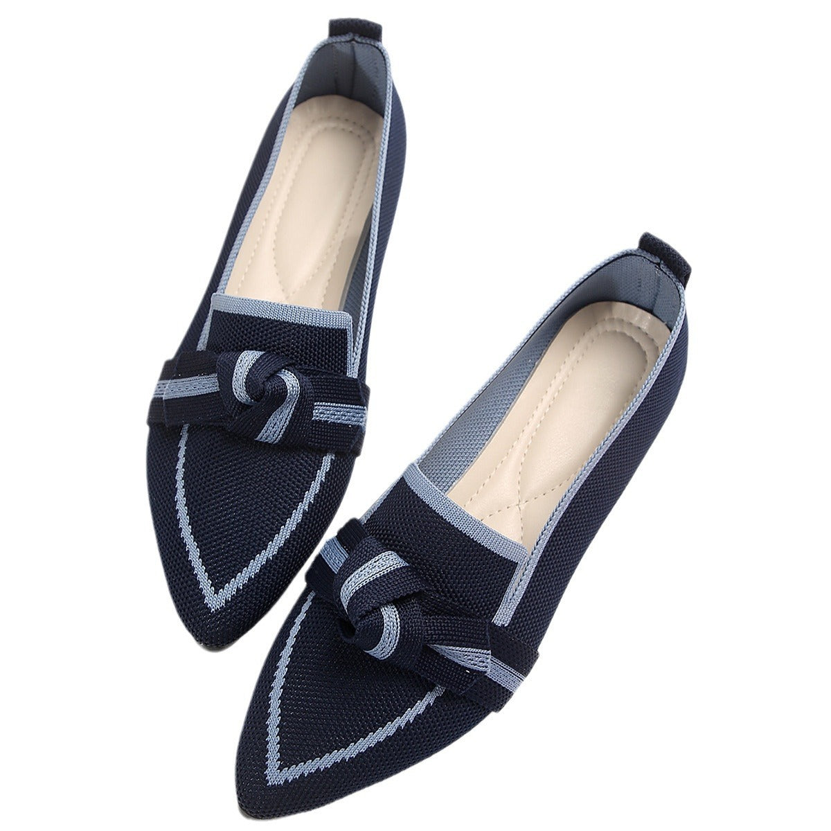 Fashion Pointed Toe Bow Flat Shoes For Women