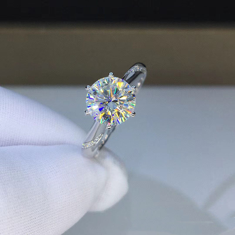 1.5-4 Carat White Moissanite Ring