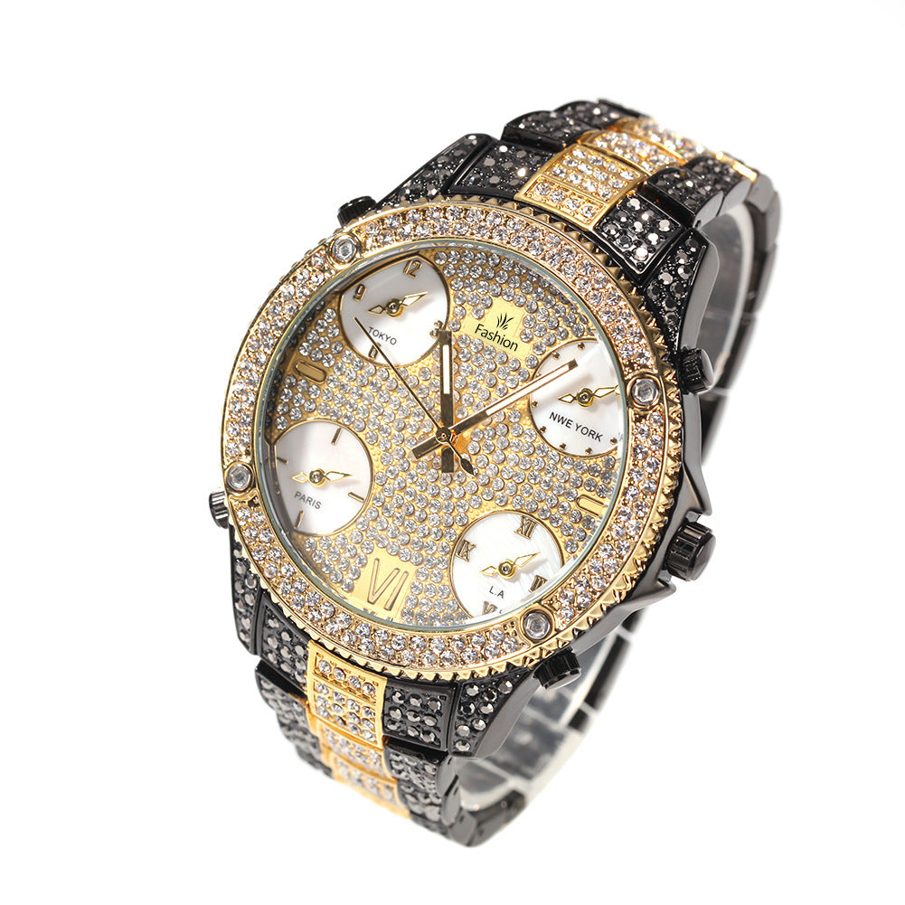 Full Diamond Large Dial Hip-hop Men's Watches