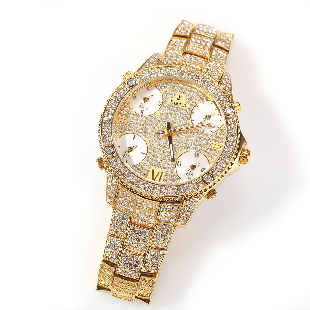 Full Diamond Large Dial Hip-hop Men's Watches