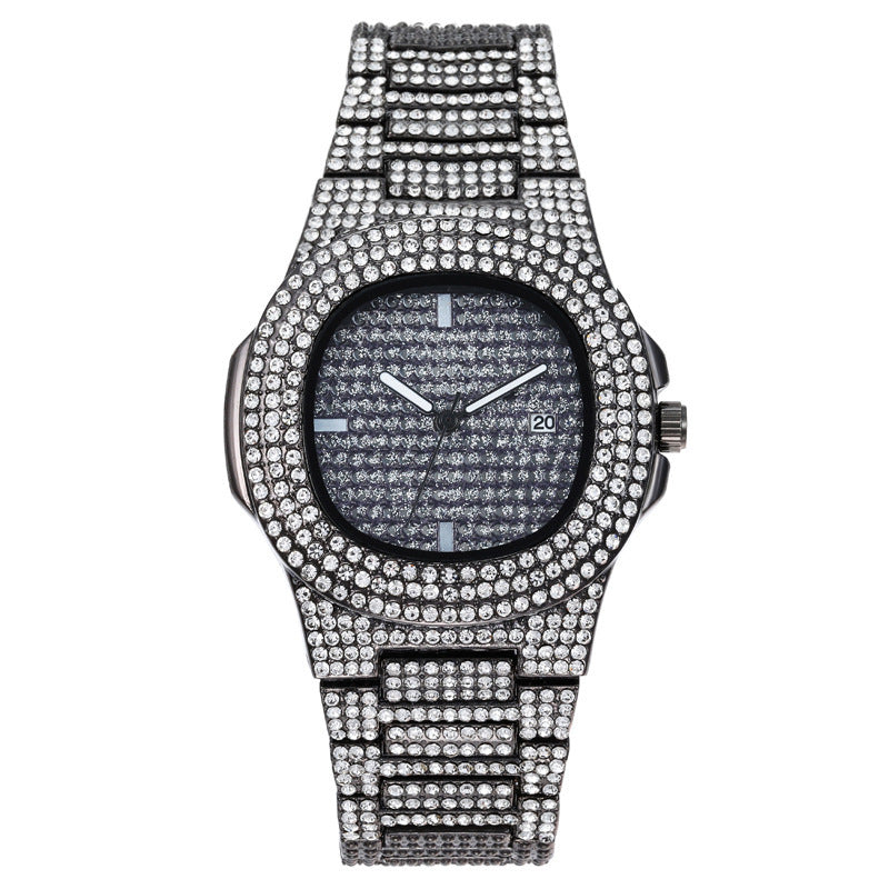 Men's Watches Luxury Brand Diamond Quartz