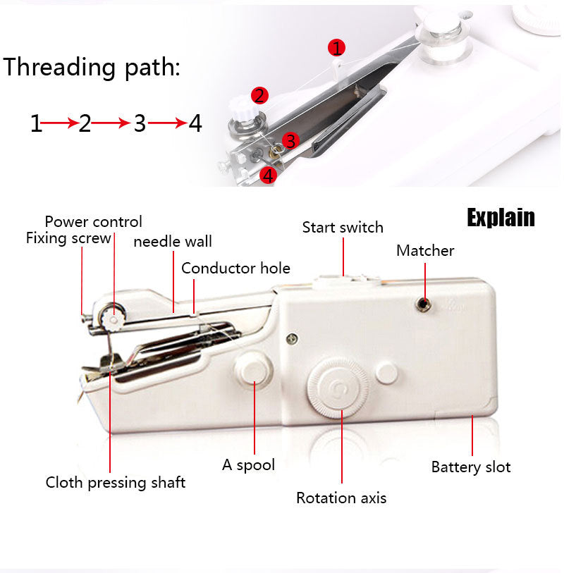 Portable Hand-held Sewing Machine