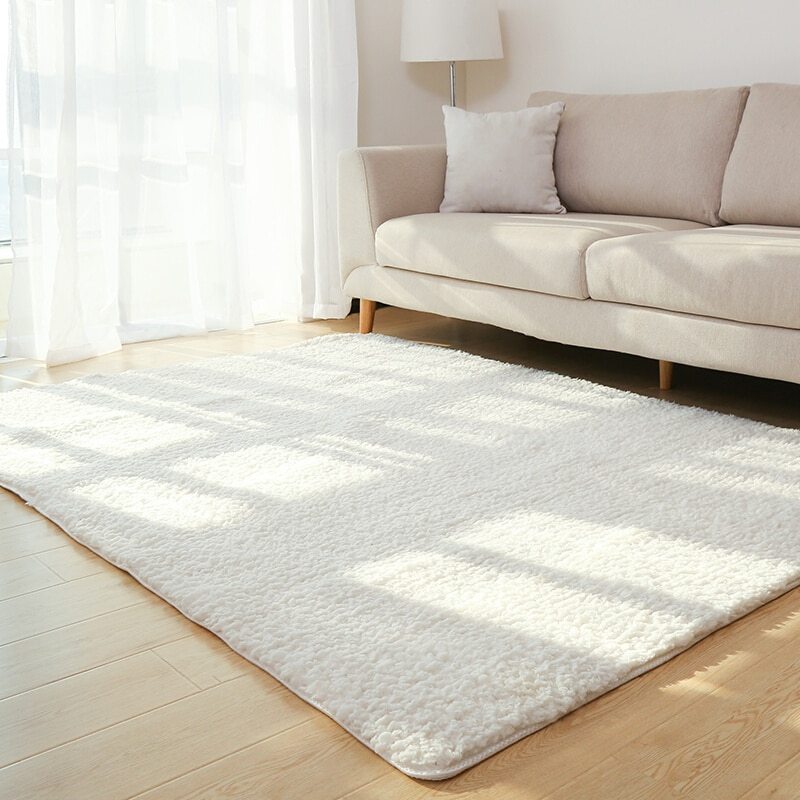 Fluffy Soft Home Decor White Plush Carpet For Livingroom, Bedroom and Kitchen