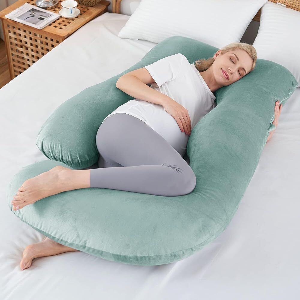 J-shaped Crystal Velvet Maternity Pillow