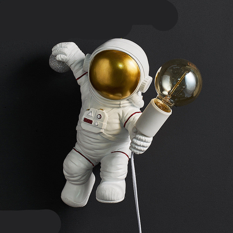 Nordic Ins Wind Astronaut Desktop Storage Decoration Boys Room Wall Light Luxury Astronaut Wall Lamp Decoration