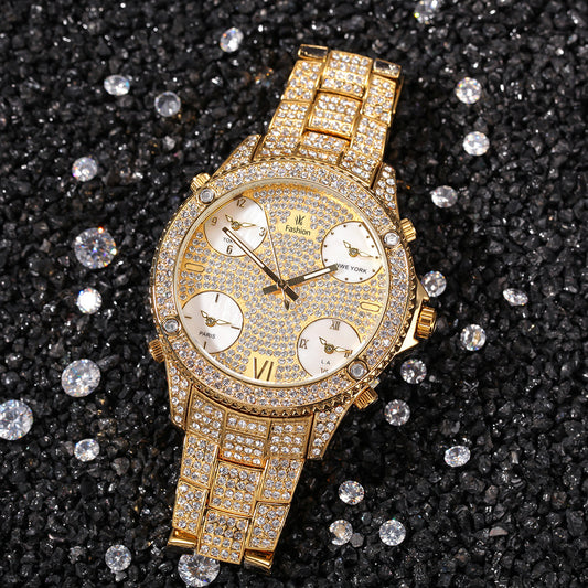 Full Diamond Large Dial Hip-hop Men's Watches