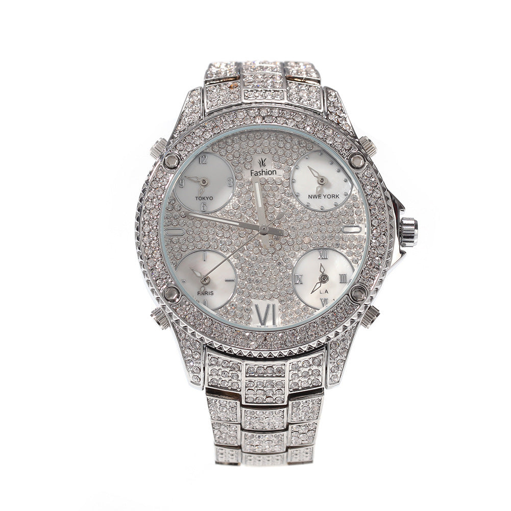 Full Diamond Large Dial Hip-hop Men's Watches