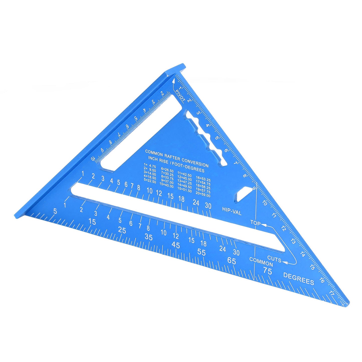 Woodworking Triangle Aluminum Alloy Electrophoretic Paint Clear Scale Triangle Carpenter Square Blue