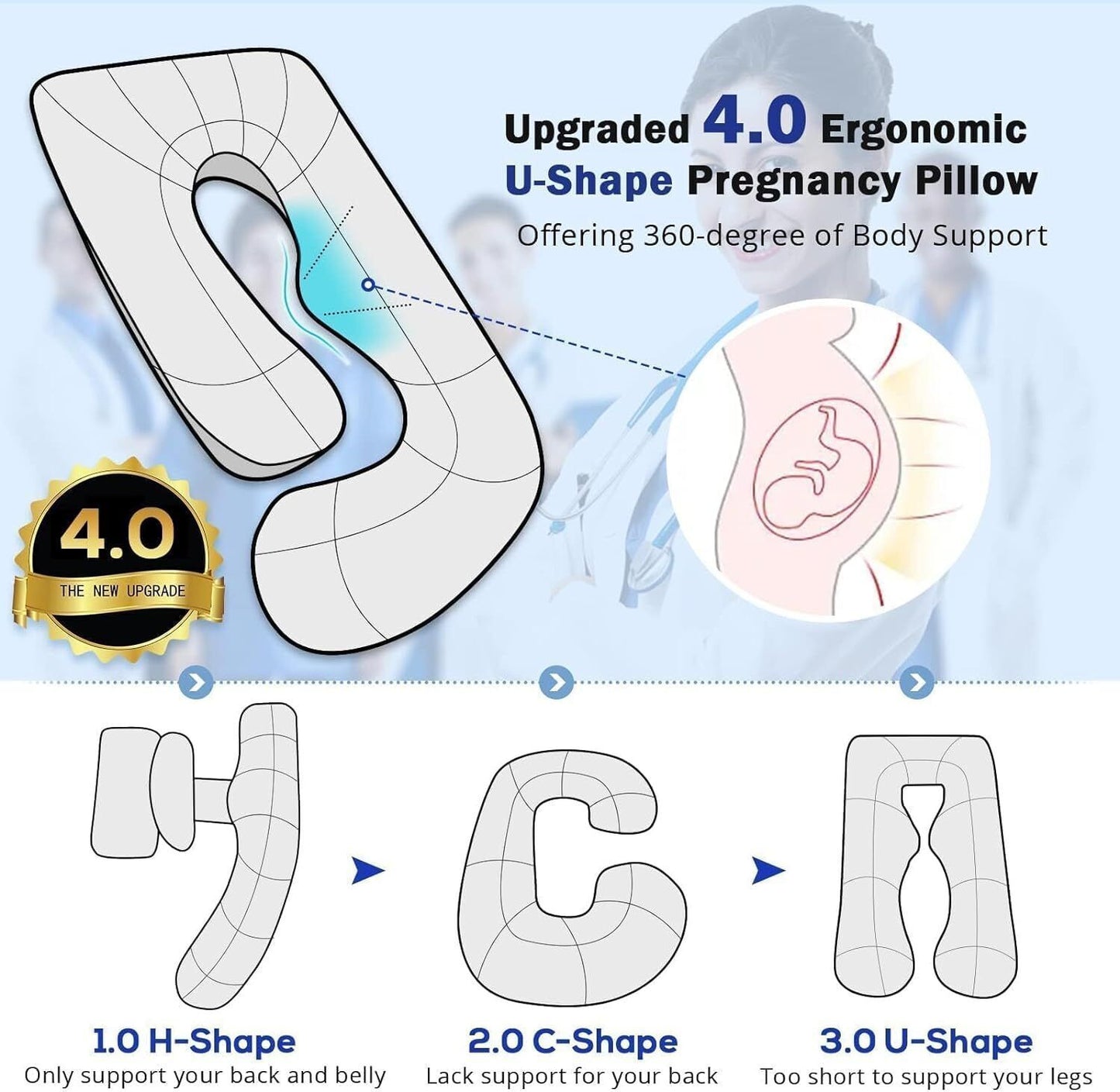 J-shaped Crystal Velvet Maternity Pillow