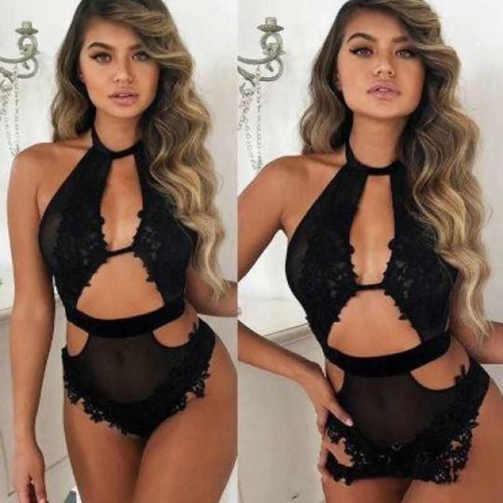 Women's Mesh printed sexy bodysuit