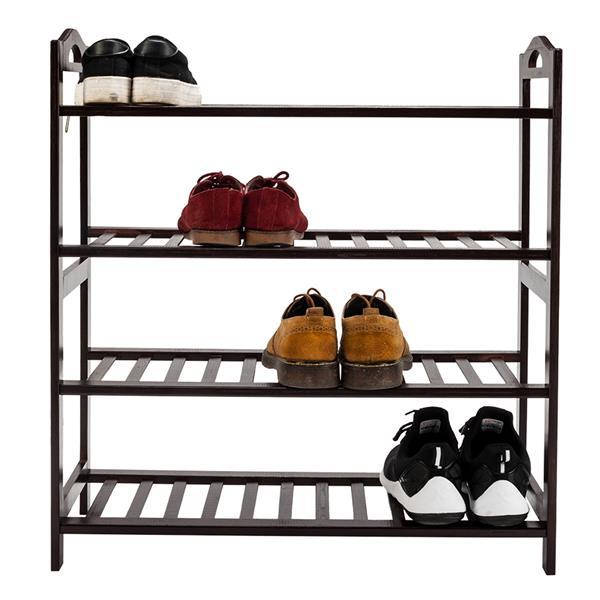 12 Strips Four Layer Shoe Rack Coffee Color