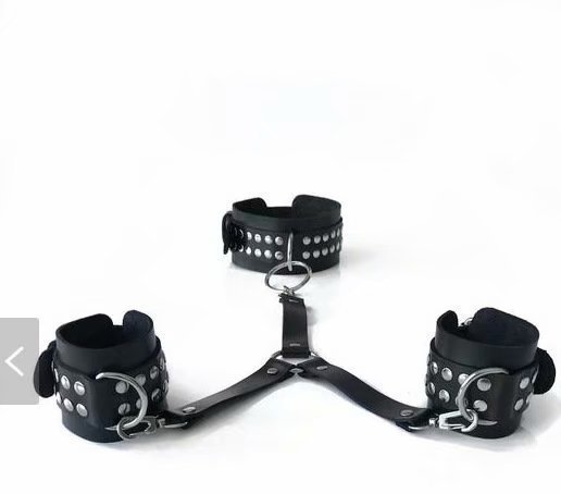 Adult leather backhand neckcuffs