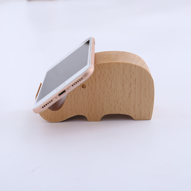 Creative  Mobile Phone Toma Back With Coin Beech Wood Lazy Phone Holder Custom Lettering