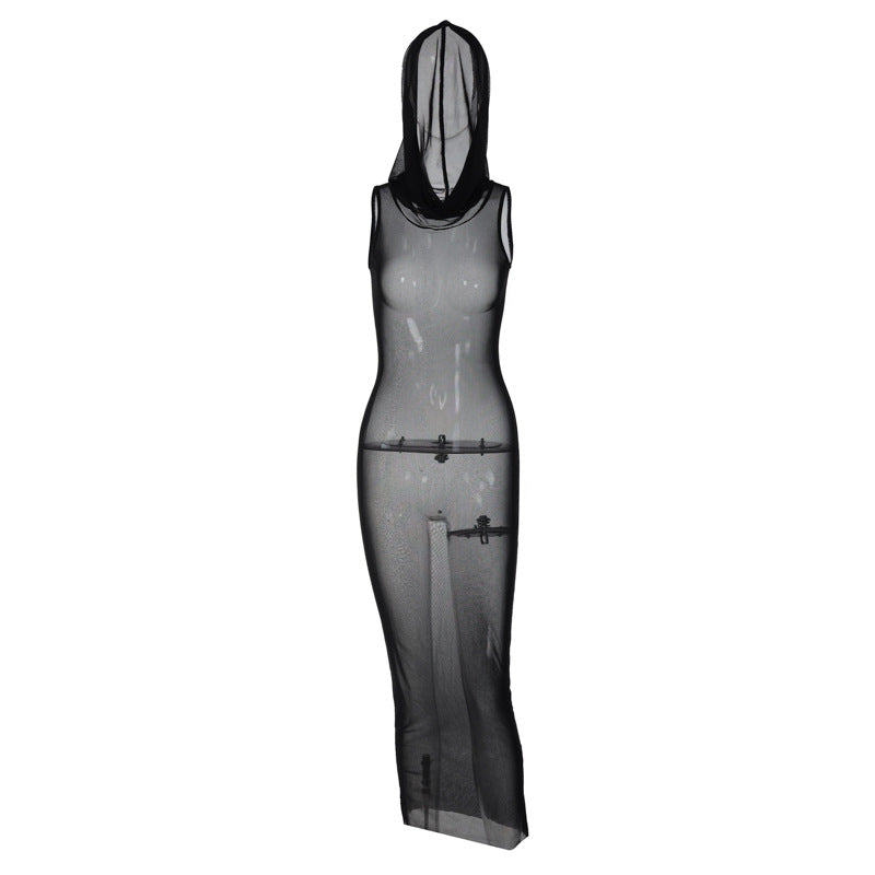 Women's New Sleeveless See-through Dress