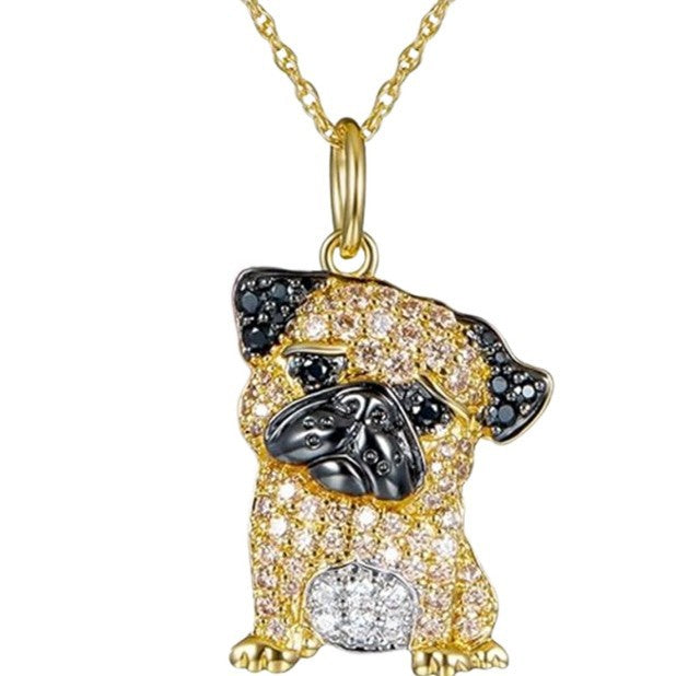 Pug Pet-shaped Pendant Necklace