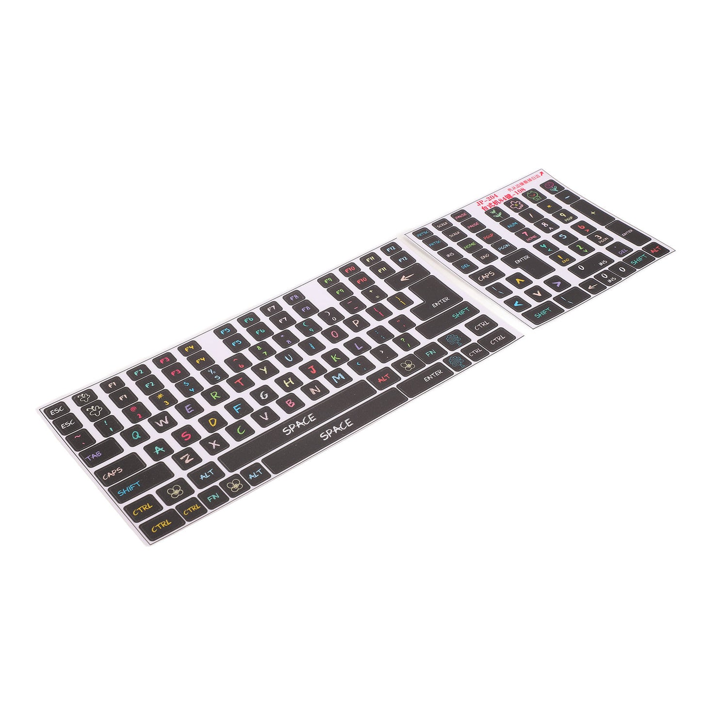 2 Pcs Keyboard Stickers PVC Decorative General Desktop Computer Keycaps Stickers for 84 To 108 Keys Keyboard