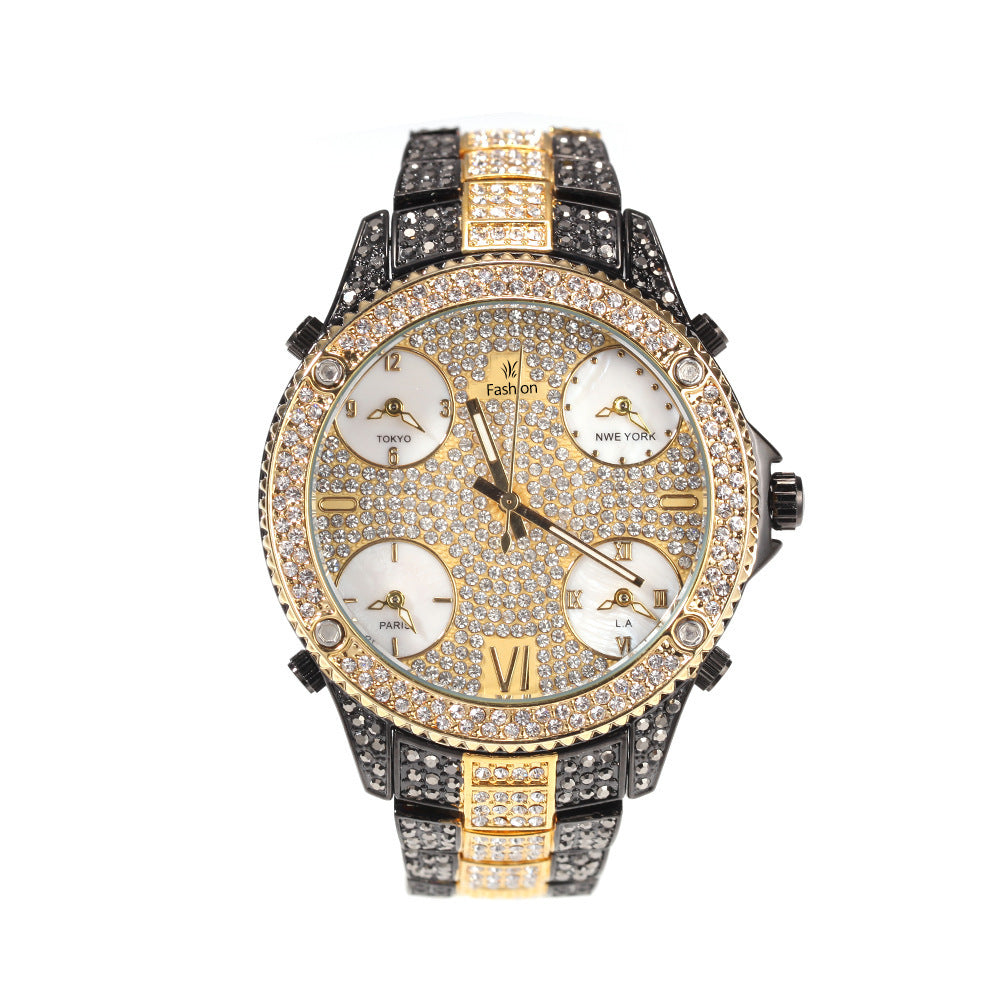 Full Diamond Large Dial Hip-hop Men's Watches