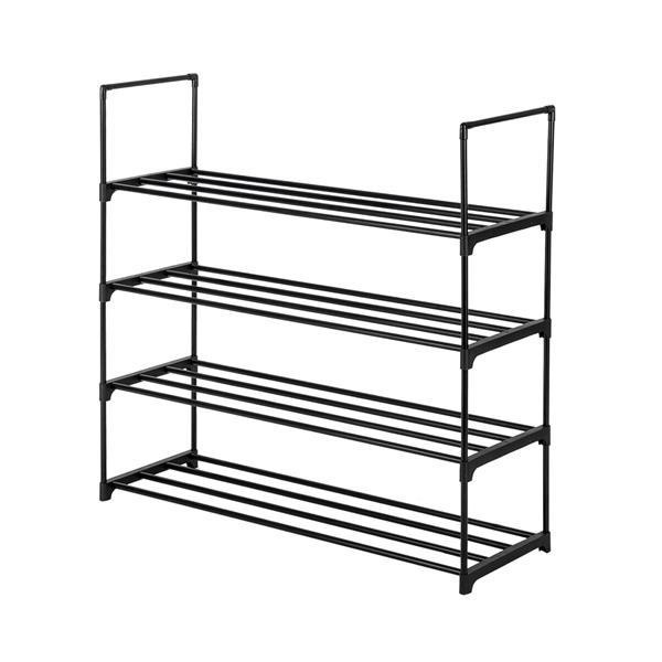 13 Tubes, One Out, Four Styles, Four Layers Of Shoe Rack, Black