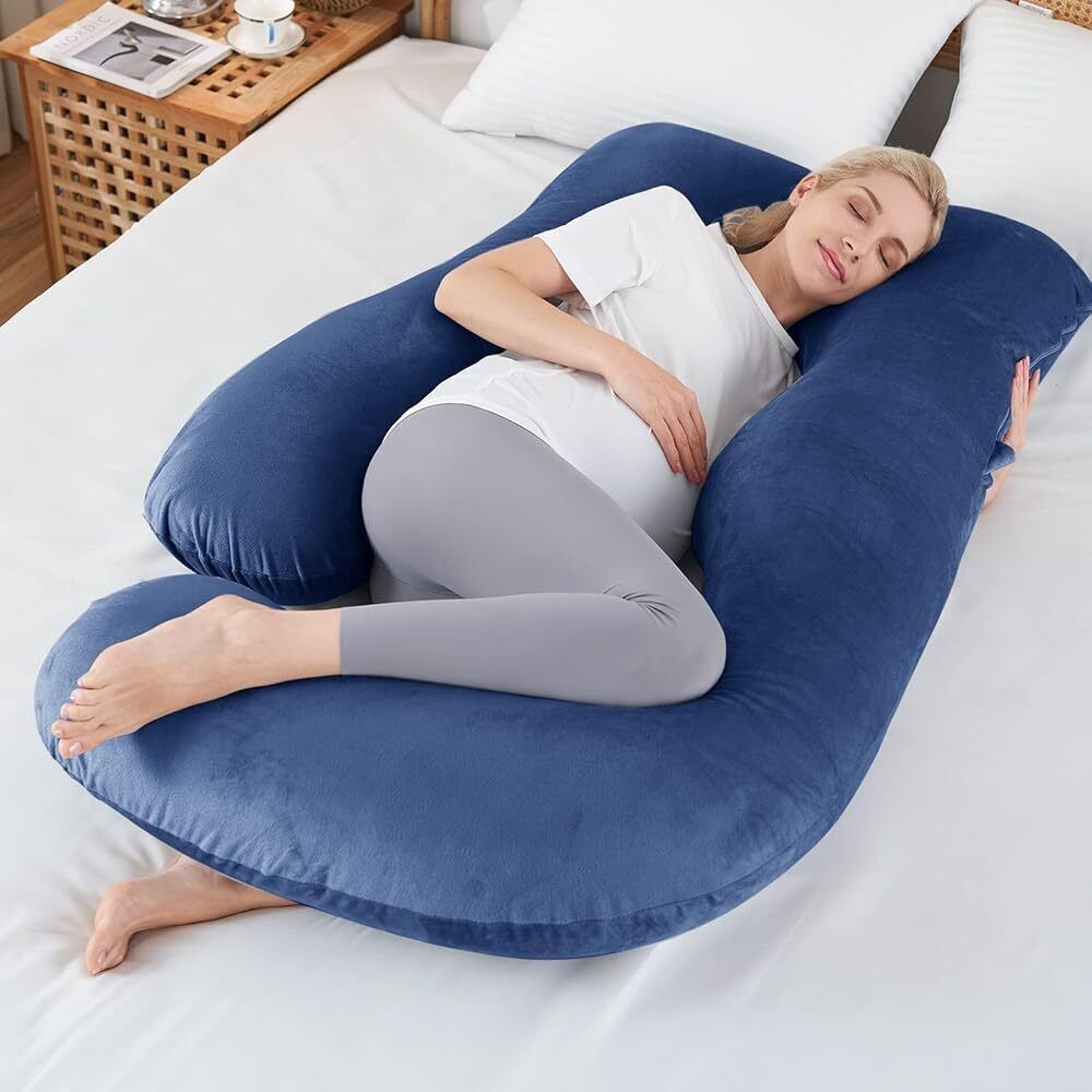 J-shaped Crystal Velvet Maternity Pillow