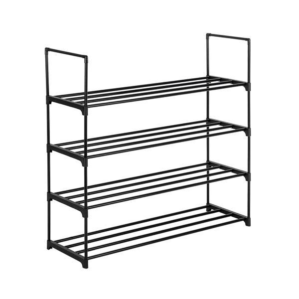 13 Tubes, One Out, Four Styles, Four Layers Of Shoe Rack, Black