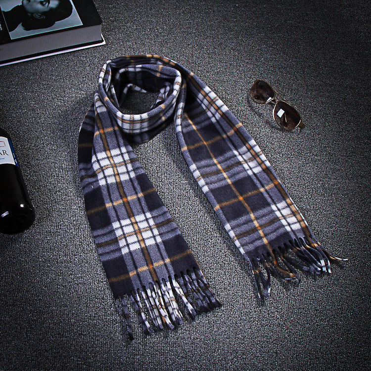 Autumn And Winter Black And White Plaid Plus-sized Thickening Thermal Men's And Women's Scarf